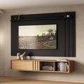 Conjunto Rack Cedro e Painel Parede Preto Touch Linea Carraro - imagem 1