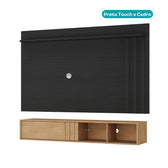 Conjunto Rack Cedro e Painel Parede Preto Touch Linea Carraro - imagem 3
