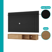 Conjunto Rack Cedro e Painel Parede Preto Touch Linea Carraro - imagem 6