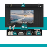 Conjunto Rack e Painel Parede Preto Touch Linea Carraro - imagem 5