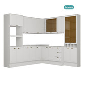 Armário de Cozinha Completa c Balcão Milla Dusk Carraro Branco - imagem 3