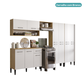 Armário de Cozinha Compacta Arizona Fusion One Carraro Carvalho com Branco - imagem 3