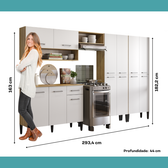 Armário de Cozinha Compacta Arizona Fusion One Carraro Carvalho com Branco - imagem 7