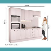 Armário de Cozinha Completa com Balcão Milla Fresh Carraro Branco - imagem 7