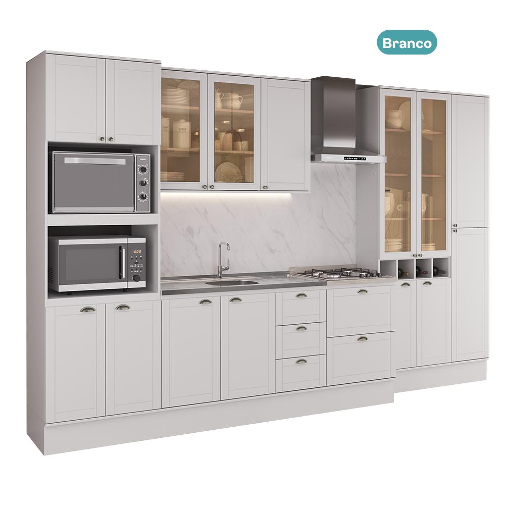 Armário de Cozinha Completa com Balcão Milla Linear Carraro Branco - imagem 3