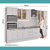 Armário de Cozinha Completa com Balcão Milla Linear Carraro Branco - imagem 7
