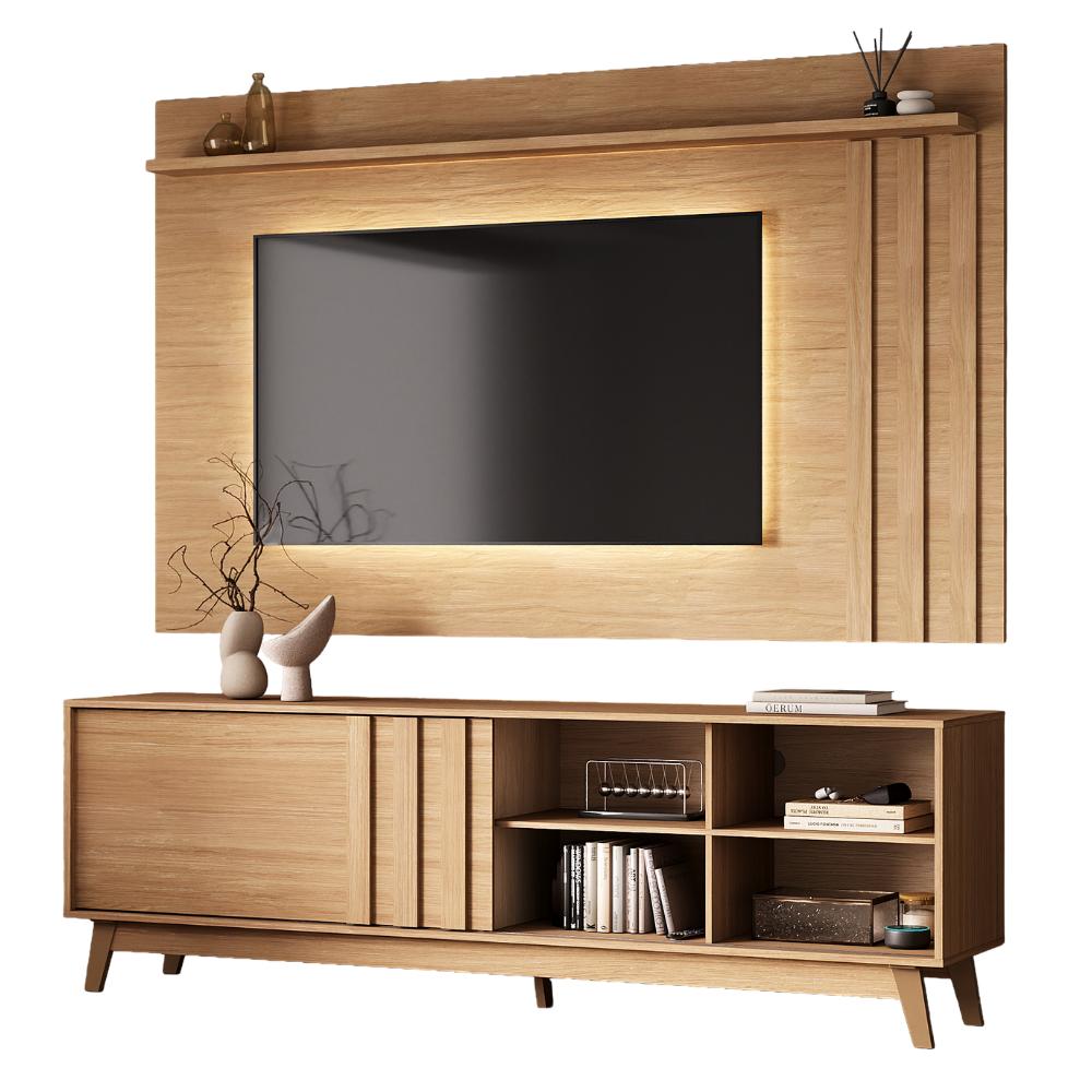 Conjunto Rack e Painel Parede Ventura Carraro Cedro - imagem 2
