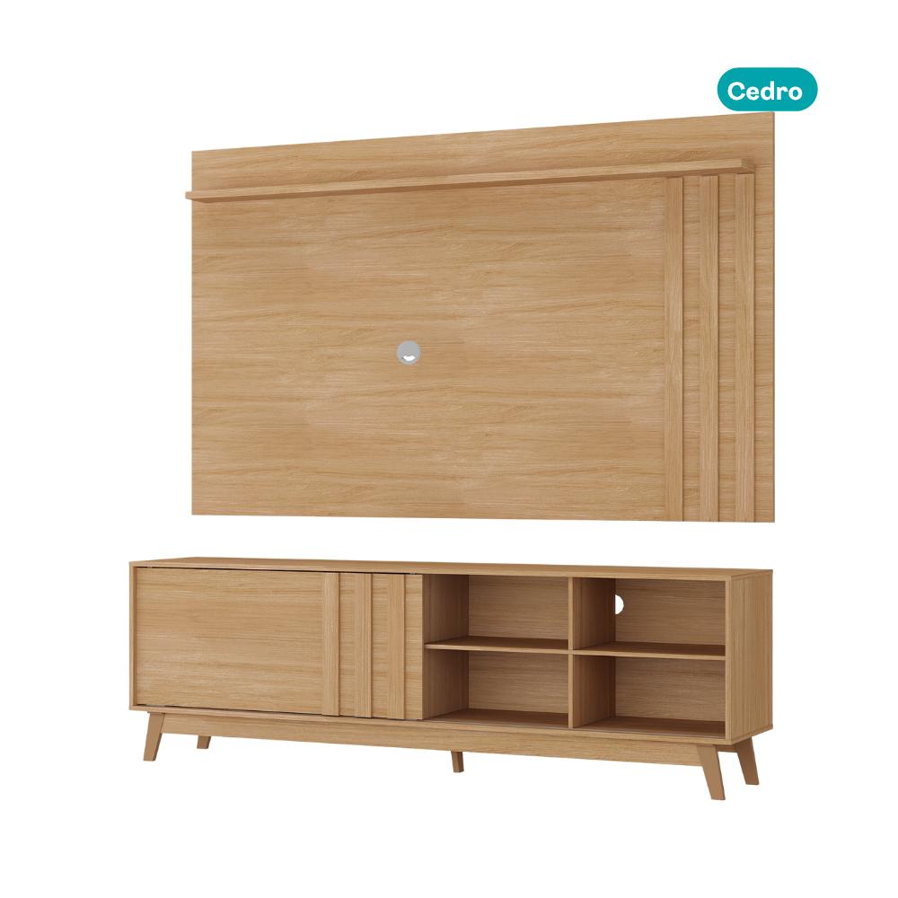 Conjunto Rack e Painel Parede Ventura Carraro Cedro - imagem 3