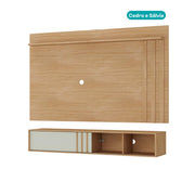 Conjunto Rack Cedro Sálvia e Painel Parede Cedro Linea Carraro - imagem 3