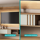 Conjunto Rack Cedro Sálvia e Painel Parede Cedro Linea Carraro - imagem 8
