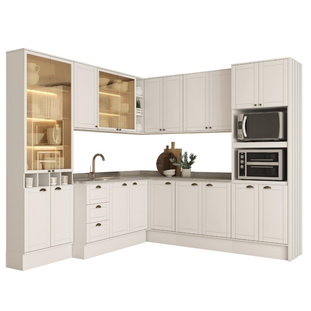 Armário de Cozinha Completa com Balcão Milla Aura One Carraro Branco - imagem 2