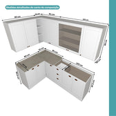 Armário de Cozinha Completa com Balcão Milla Aura One Carraro Branco - imagem 5