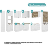 Armário de Cozinha Completa com Balcão Milla Aura One Carraro Branco - imagem 6