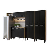 Armário de Cozinha Compacta Arizona Fusion Two Carraro Carvalho com Preto - imagem 2