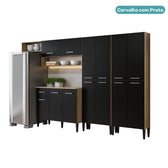 Armário de Cozinha Compacta Arizona Fusion Two Carraro Carvalho com Preto - imagem 3