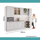 Armário de Cozinha Completa com Balcão Milla Ella Carraro Branco - imagem 7