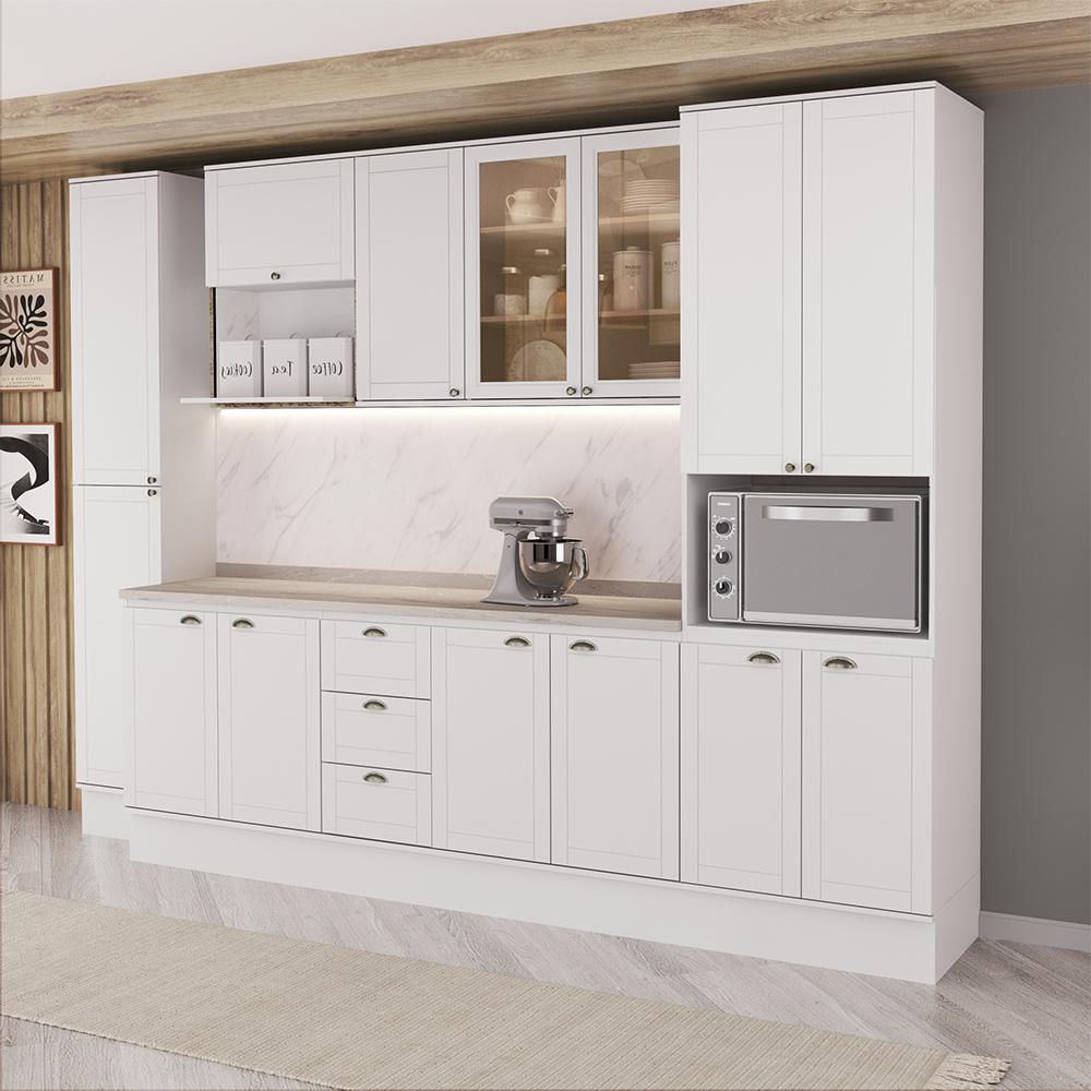 Armário de Cozinha Completa com Balcão Milla Ady Carraro Branco - imagem 1