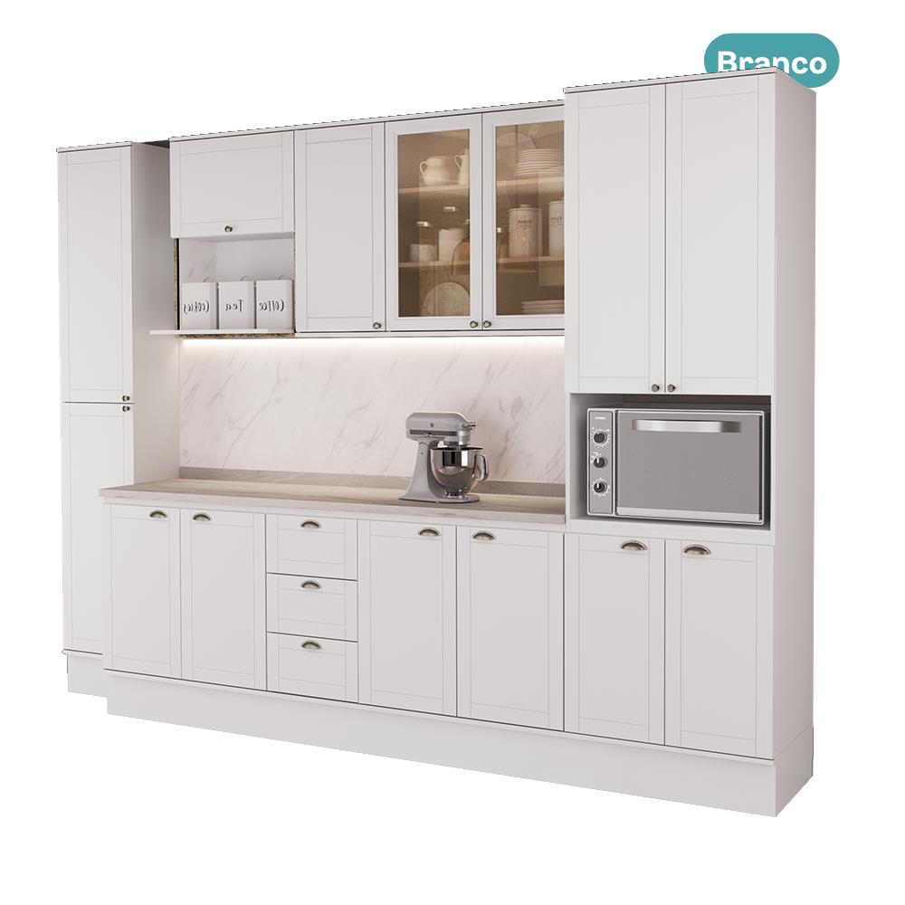 Armário de Cozinha Completa com Balcão Milla Ady Carraro Branco - imagem 3
