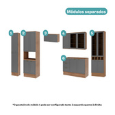 Armário de Cozinha Completa com Balcão Milla Duo Light Carraro Nogal com Cinza Titânio - imagem 4