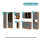 Armário de Cozinha Completa com Balcão Milla Versa Flex Carraro Nogal com Cinza Titânio - imagem 4