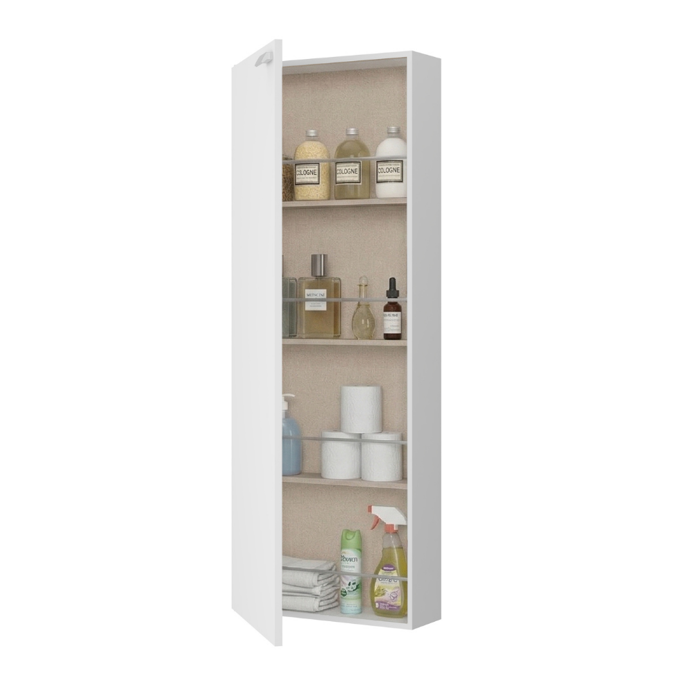 Armário Banheiro Utilitário 1 Porta Branco Carraro - imagem 5