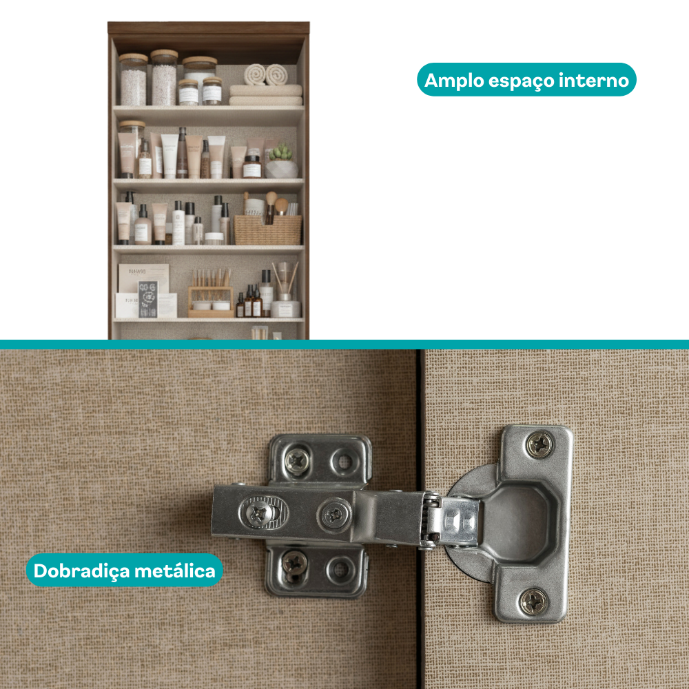 Armário Banheiro 2 Portas Legno