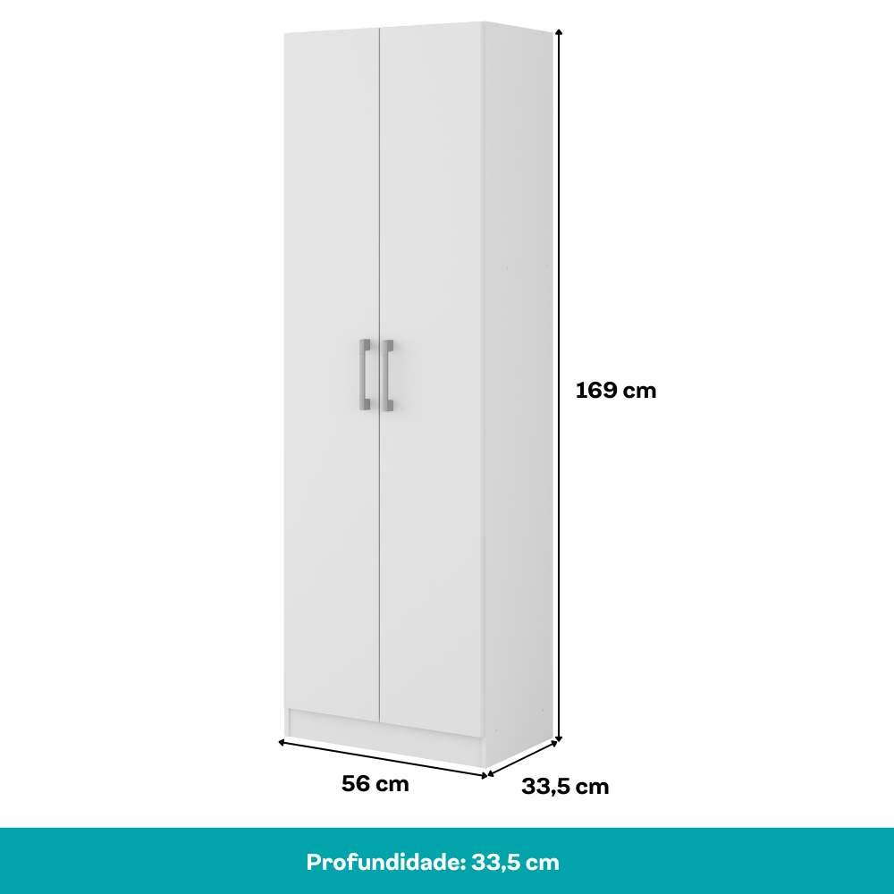 Armário Banheiro 2 Portas Branco Carraro
