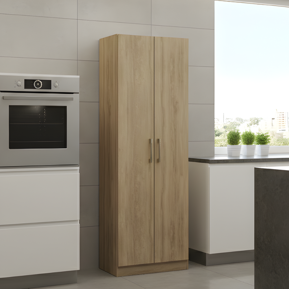 Armário Utilitário Cozinha 169m de Altura 2 Portas Noce Carraro