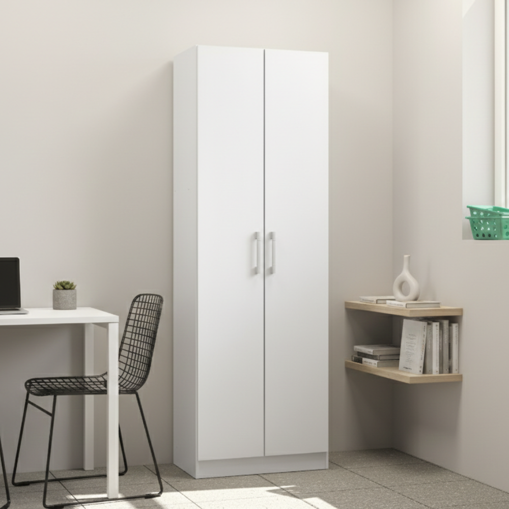 Armário Escritório 2 Portas Branco Carraro