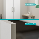Armário Escritório 2 Portas Branco Carraro