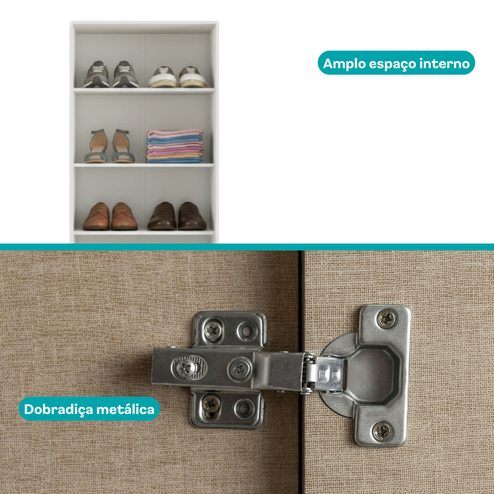 Armário Sapateira 2 Portas Branco Carraro