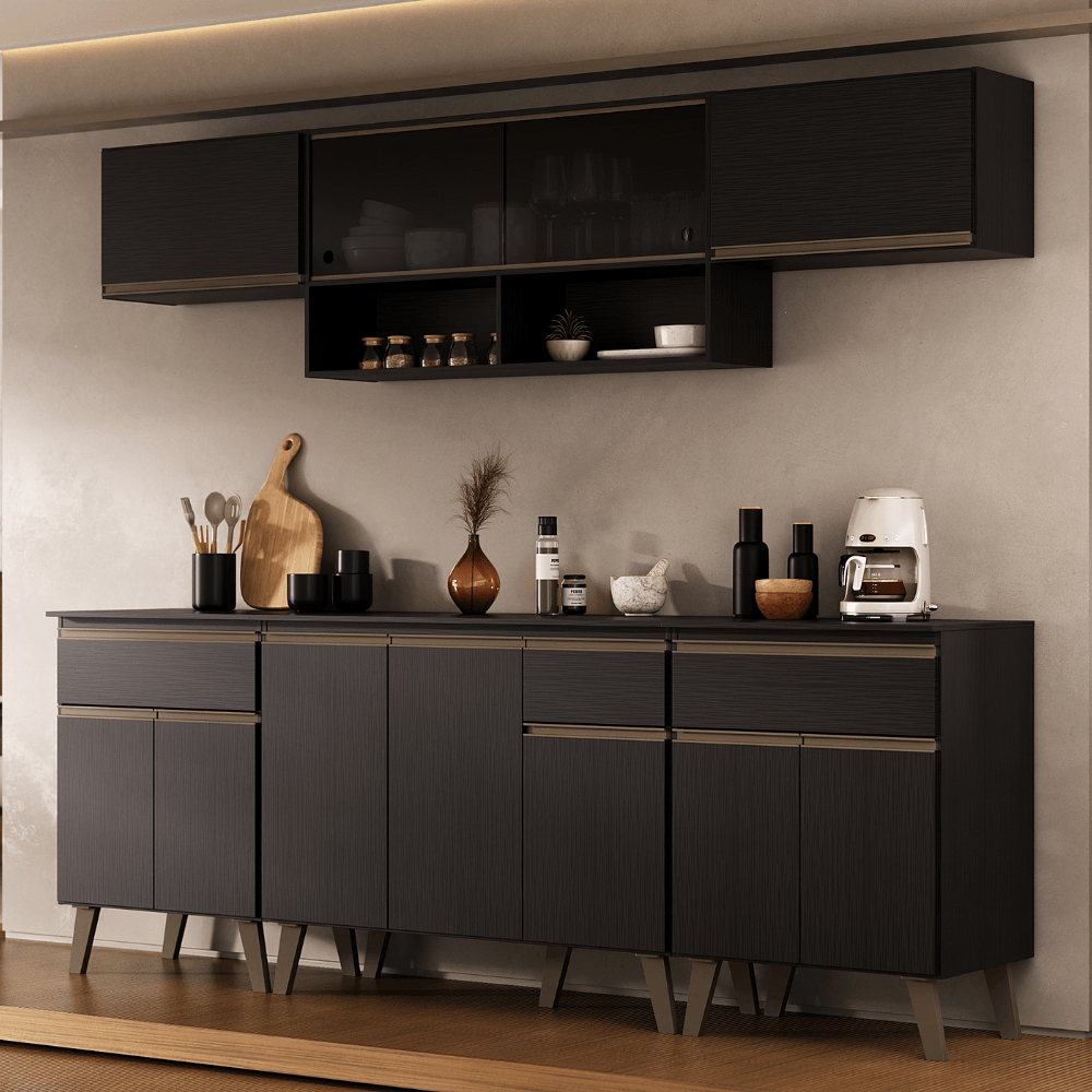 Armario-de-Cozinha-Completa-c-Balcao-Atlanta-Smart-c-Vidro-Carraro-Preto-Touch-01