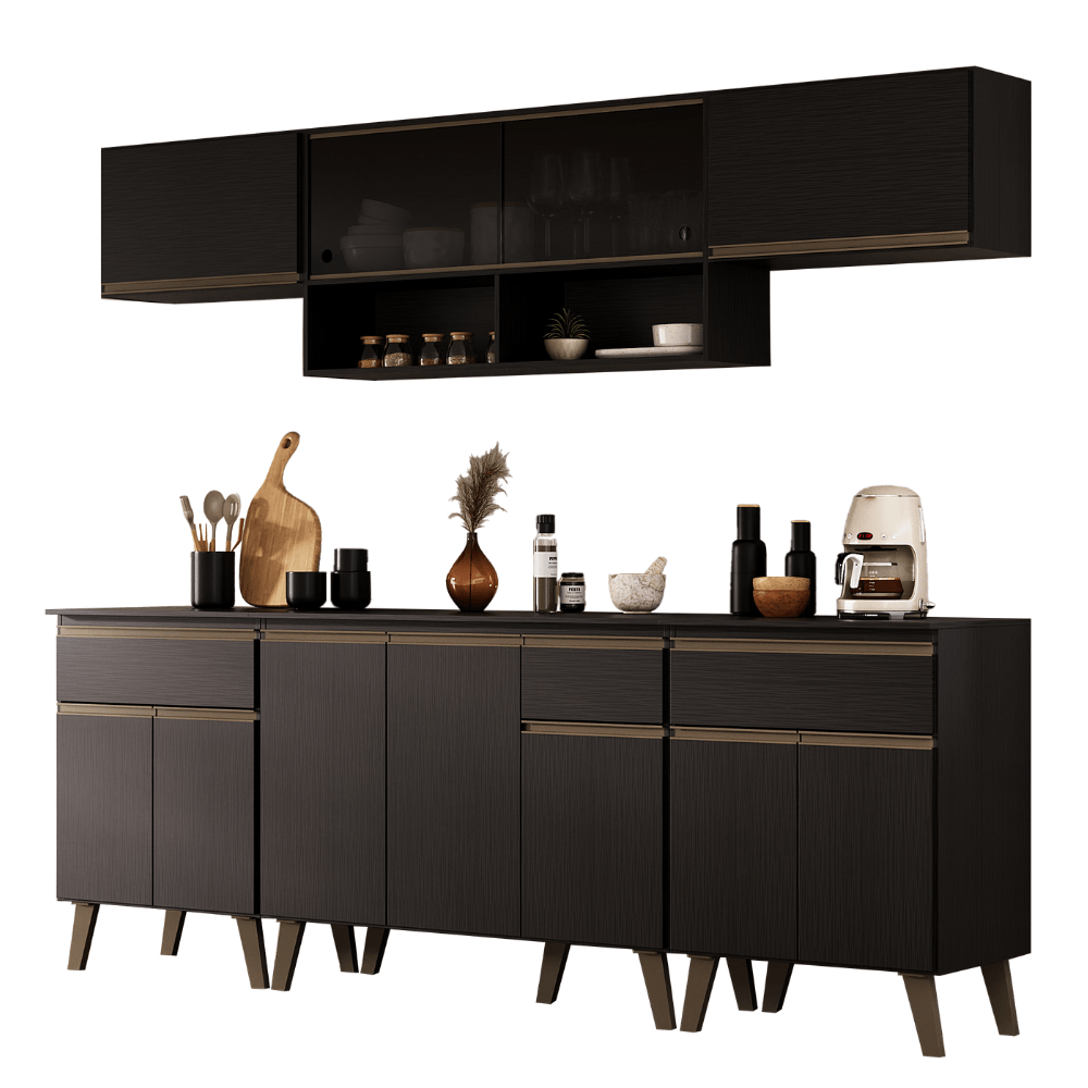 Armario-de-Cozinha-Completa-c-Balcao-Atlanta-Smart-c-Vidro-Carraro-Preto-Touch-01-ML