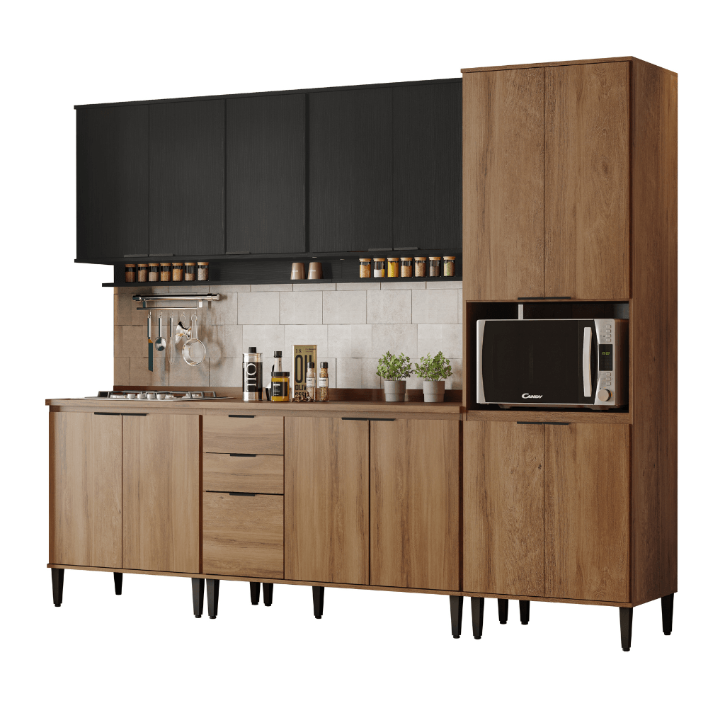 Armario-de-Cozinha-Completa-c-Balcao-Miami-Loft-Carraro-Preto-Touch-com-Freijo-01-ML
