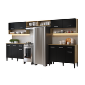 Armário de Cozinha Compacta Arizona Bold One Carraro Carvalho com Preto