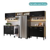 Armário de Cozinha Compacta Arizona Bold One Carraro Carvalho com Preto