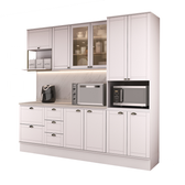 Armário de Cozinha Completa com Balcão Milla Comfort Life Carraro Branco