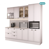 Armário de Cozinha Completa com Balcão Milla Comfort Life Carraro Branco