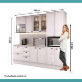 Armário de Cozinha Completa com Balcão Milla Comfort Life Carraro Branco