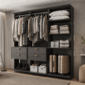 Closet-Modulado-4-Gavetas-Alasca-Preto-Touch-Carraro-01