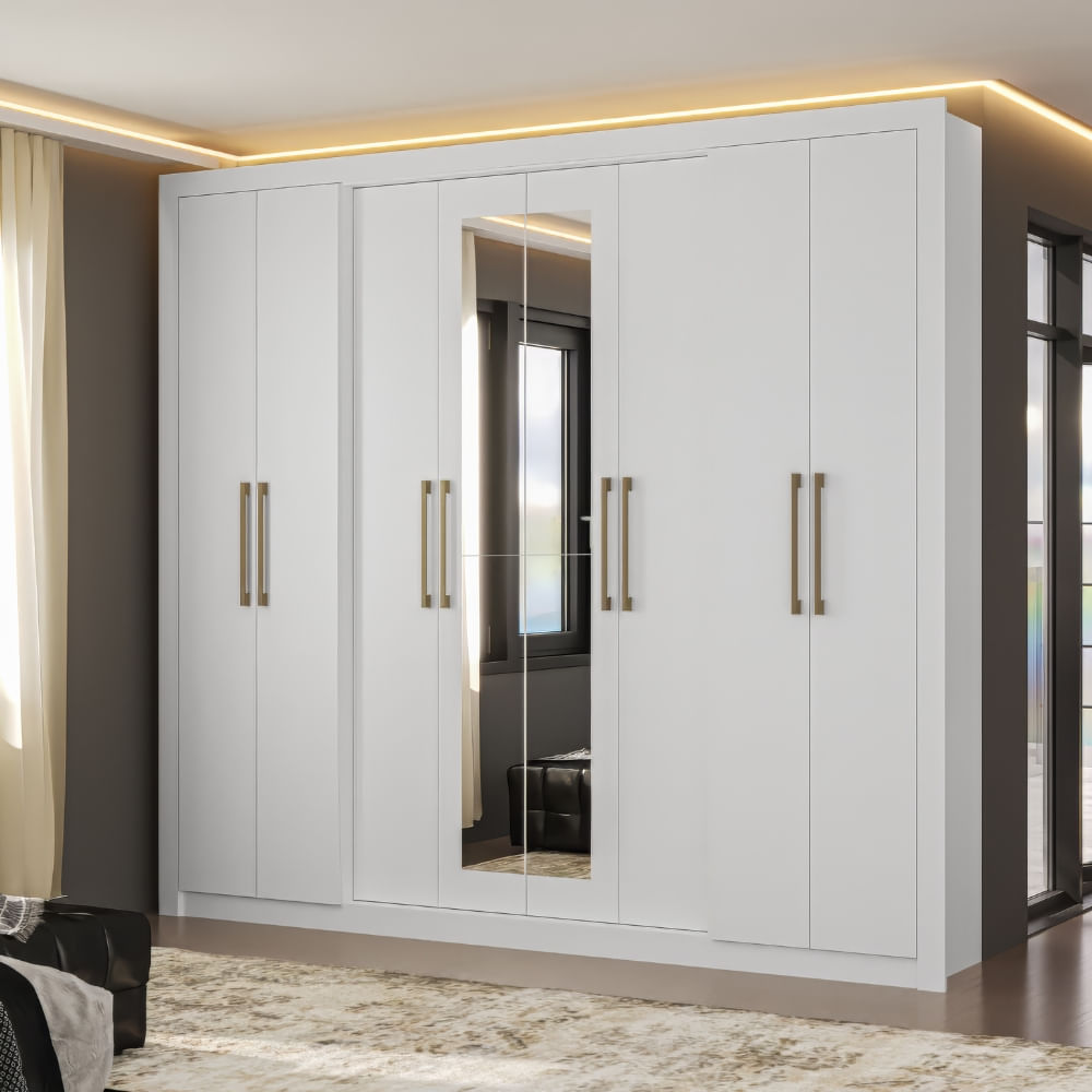 Guarda-Roupa-Casal-com-Espelho-8-Portas-Hester-Carraro-Branco-01