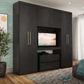 Guarda-Roupa-Infantil-6ptas-Porto-C_Gaveteiro-PainelTV-Preto-01