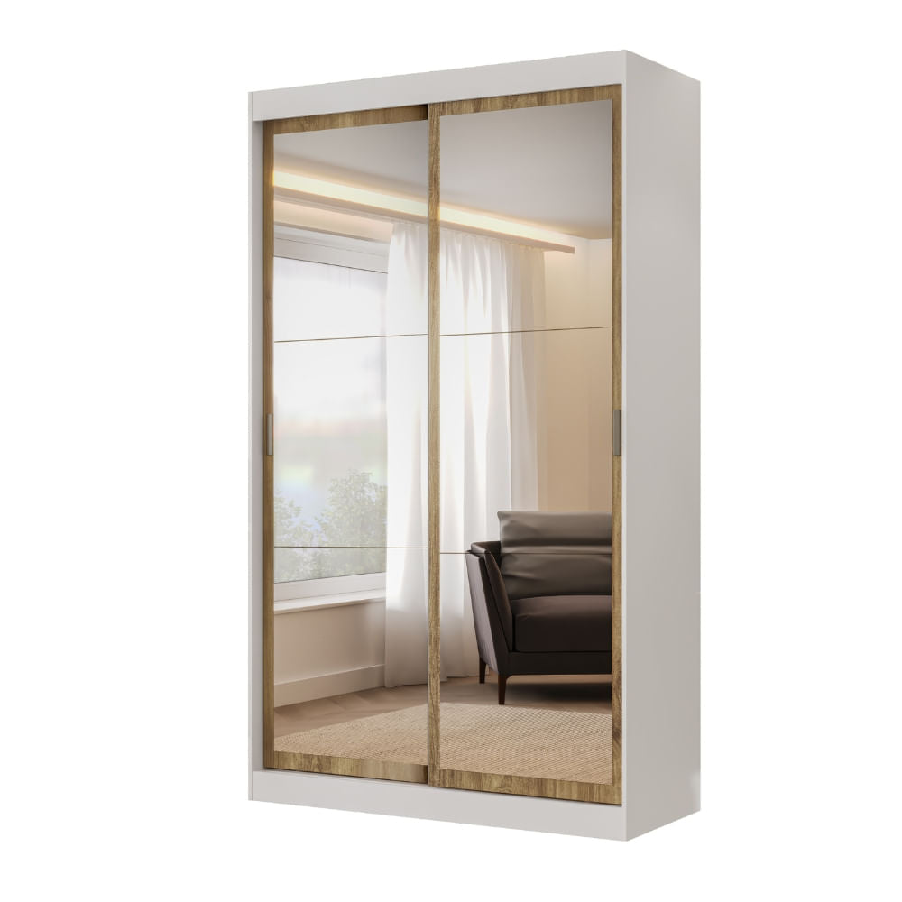 Guarda-Roupa-Solteiro-2-Portas-de-Correr-Nero-Carraro-Branco-c_-Noce-01-ML