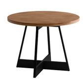 Mesa de Jantar Redonda Átria 1594 Carraro Nogal com Preto