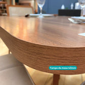 Mesa de Jantar Redonda Átria 1594 Carraro Nogal com Preto