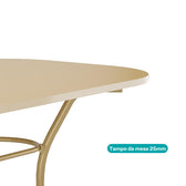 Detalhe da borda do tampo de 25 mm da mesa de jantar 1547 off white