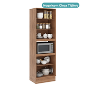 Torre Quente para 1 Forno 4 Portas Milla Carraro Nogal com Cinza Titânio
