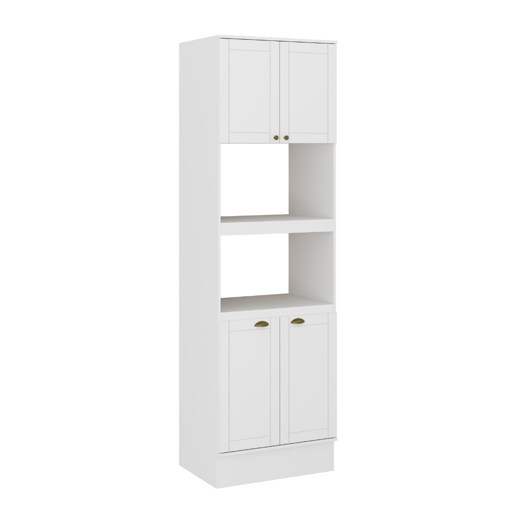 Torre Quente para 1 Forno 1 Microondas 4 Portas MDF Milla Carraro Branco