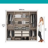 Guarda Roupa Casal com 8 portas e 4 gavetas Austin Carraro Branco - imagem 8