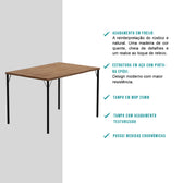 Mesa de Jantar Retangular 1,2m 1586 Carraro Freijó/Preto - imagem 3